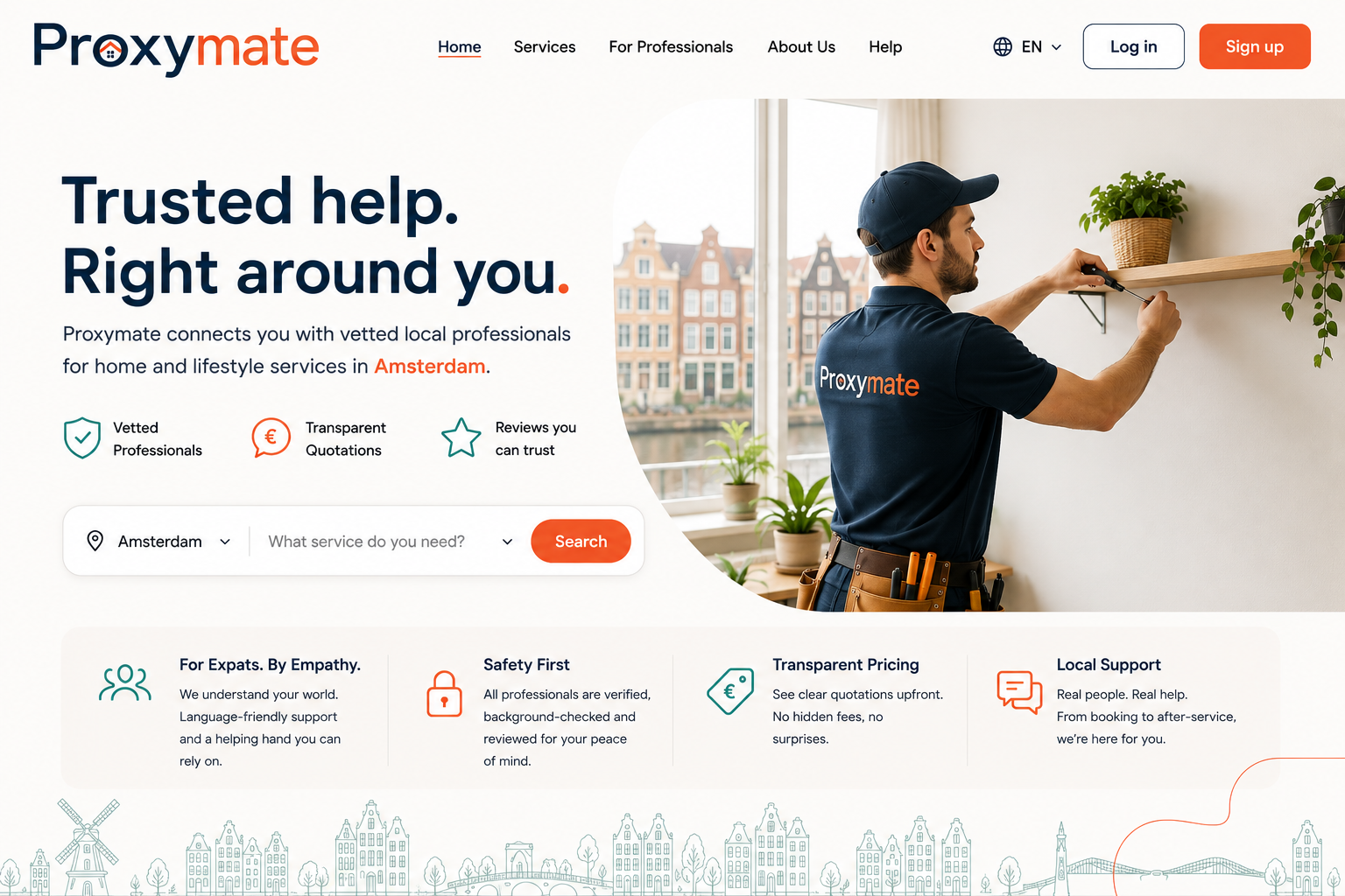 Proxymate product landing experience